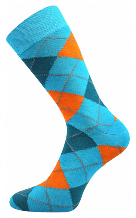 Bunte Socken mit Karomuster blau 1