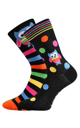 Bunte Socken mit Eule