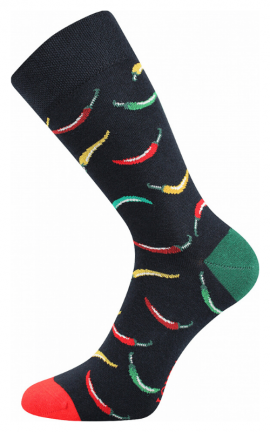 Bunte Socken mit Chili