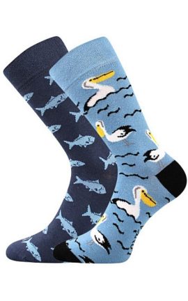 Bunte Socken mit Pelikan